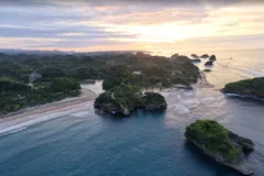 Pantai Tanjung Penyu, a south-coast beach two hours from Malang